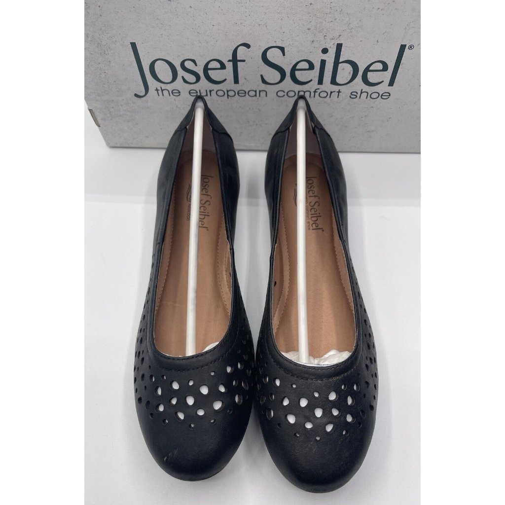 Joseph Siebel Shoes Womens Slip On Size 8-8.5 Eu 39 Black Leather Comfort — image 2 of 8